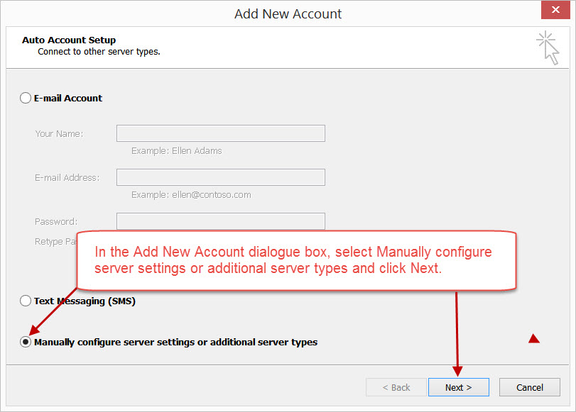 Outlook 2010 Step 4