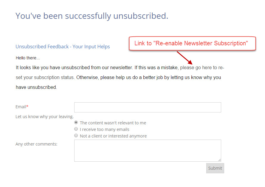 Unsubscribe Step 3