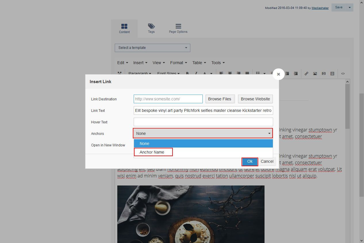 To link text to bookmark 