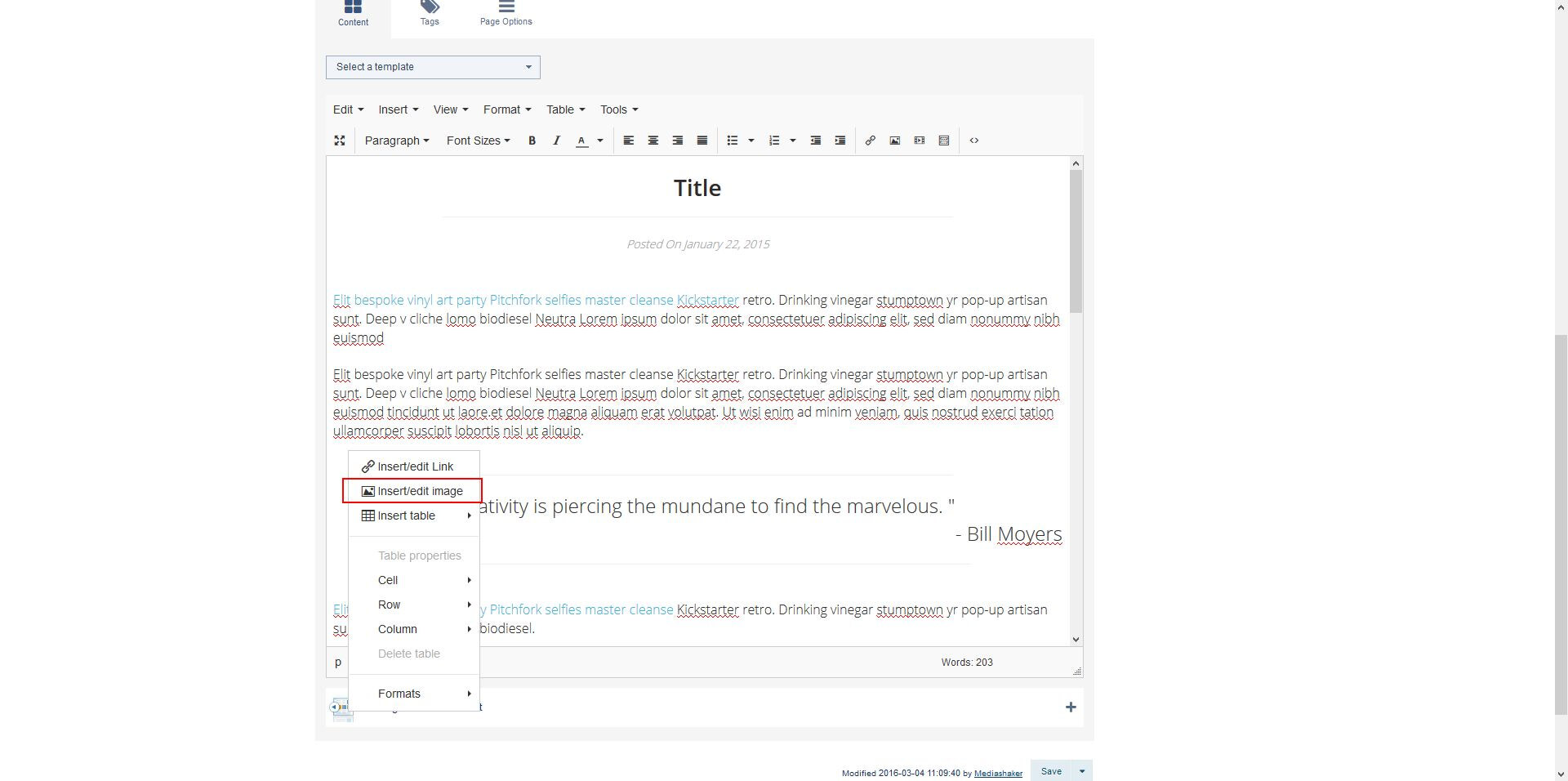 Action Steps to Insert an image 